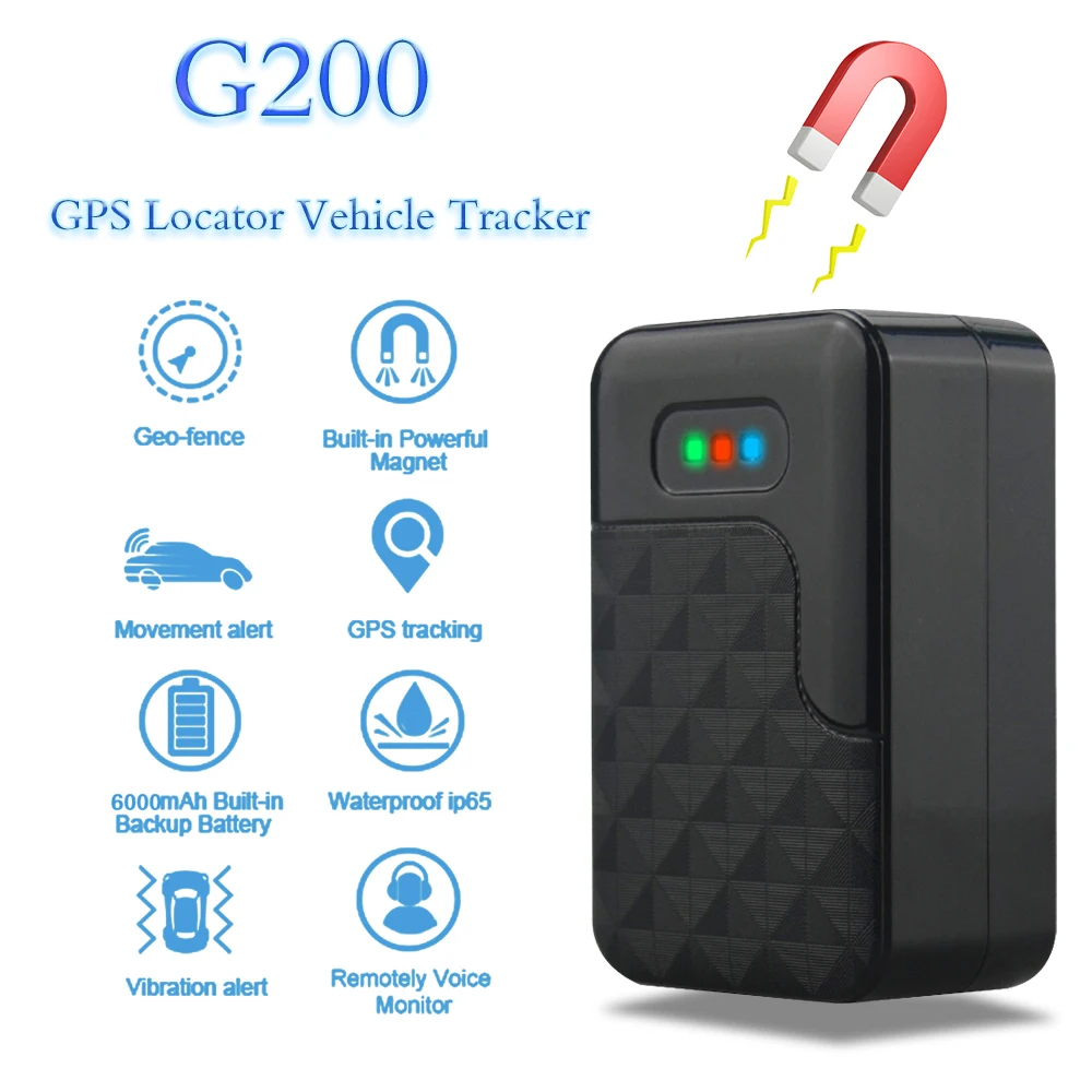 6000 мАч батарея gps трекер G200 для автомобиля с супер магнитом отслеживающее