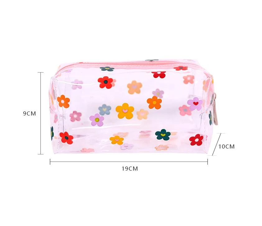 

Cosmetic Bag Waterproof Transparent Clea PVC Makeup Bag Women Zipper Beauty Cute Storage Makeup Toiletry Organizer Pouch Bags