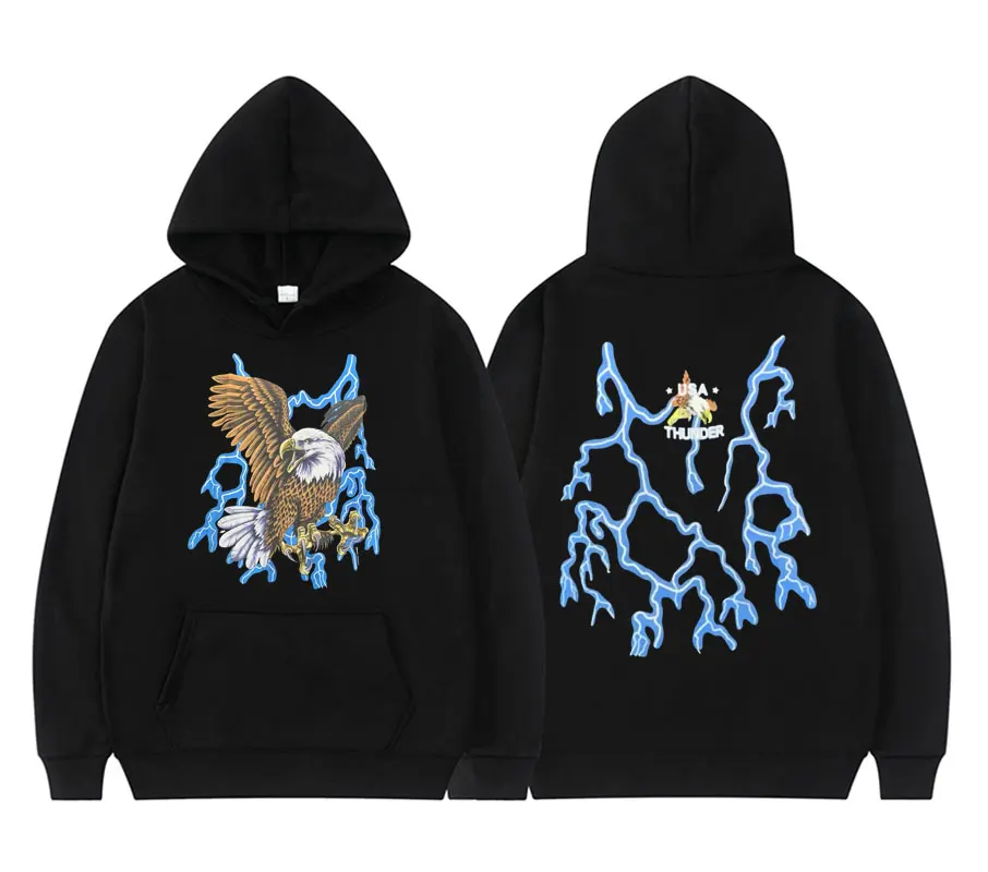 

Rapper Hip Hop Travis Scott Cacti Cactus Jack Hoodie Eagle Lightning Print Sweatshirt Men Women Fashion Hoodies Unisex Clothes