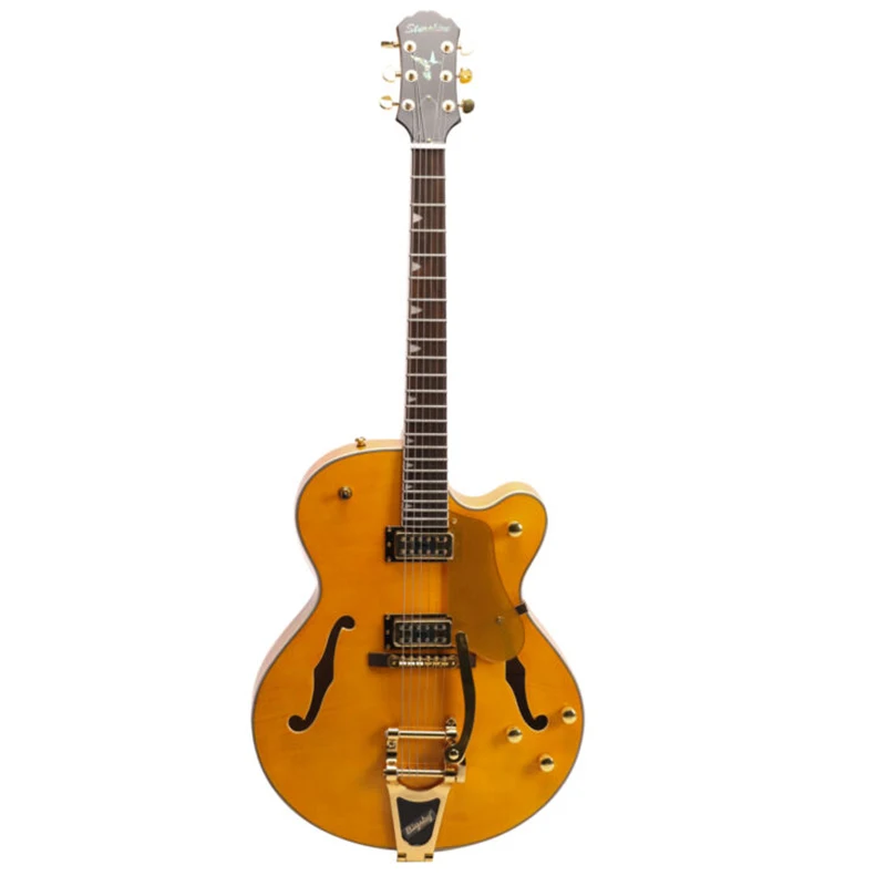 

New High Quality 6 Strings Custom Hollow Body L5 Style Gold Hardware Flamed Maple Top Electric Guitar Rosewood Fingerboard
