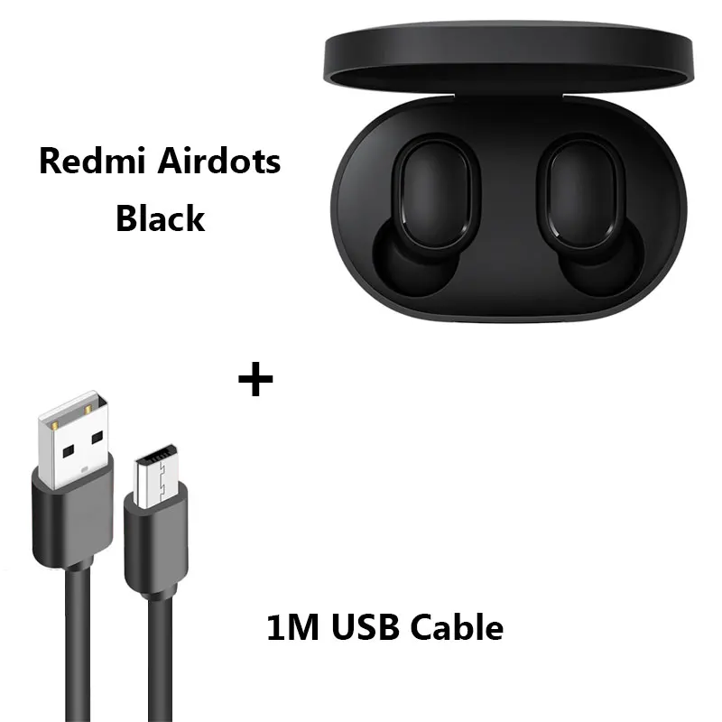 Add Cable Xiaomi Redmi Airdots беспроводные Bluetooth наушники стерео TWS с микрофоном Handsfree AI управление Bluetooth 5,0 гарнитура Bass Eeadphones - Цвет: Add Cable