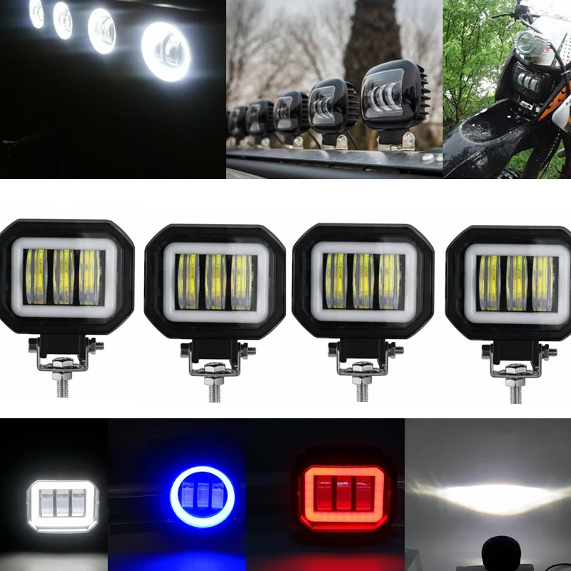 Туманная фара квадратная или круглая для автомобилей/мотоциклов и электроскутеров Arctic V3+ 3 линзы 1 штука включена.