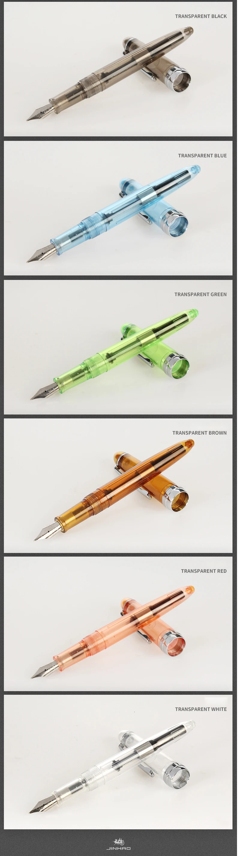 Высококачественная перьевая ручка Jinhao чернильная ручка 0,5 мм перо Stylo plume Роскошная прозрачная ручка Iraurita stilografica Chancery 03827