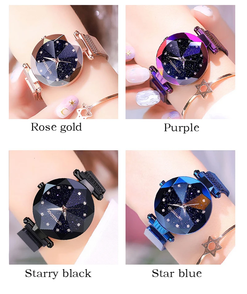

LOLIA 2019 Women Watches Starry Sky Luxury Fashion Diamond Ladies Watch Magnet Womens Watches Quartz Wristwatch reloj mujer