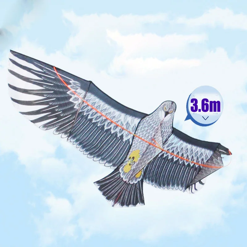 

free shipping high quality 3d eagle kite ripstop nylon fabric kite kiteboard windsock flying kite for children kites factory