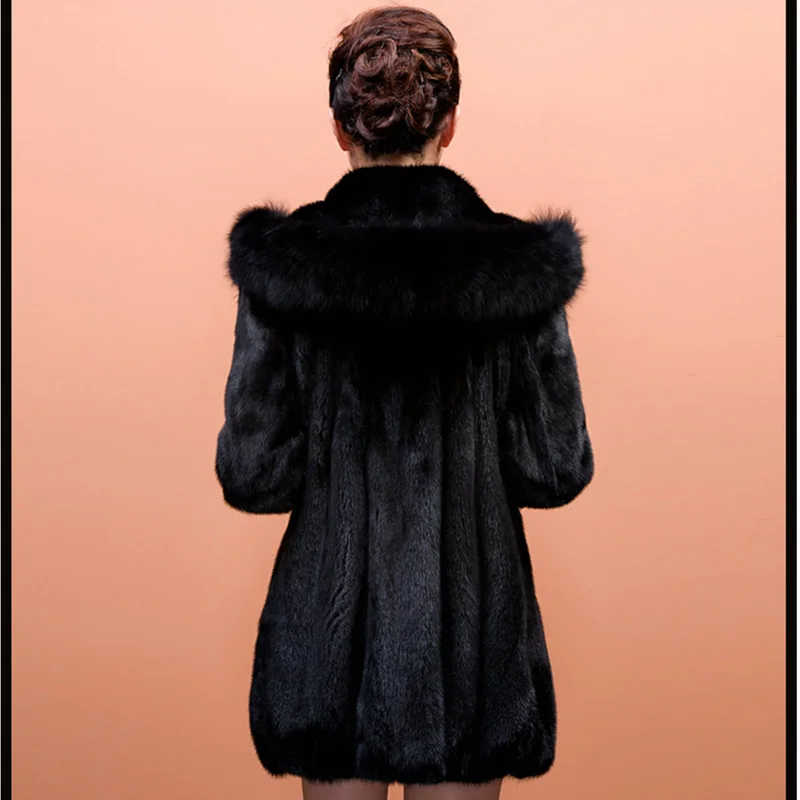 Размера плюс длинные рукава искусственный Меховые пальто 2020 женский норковый
