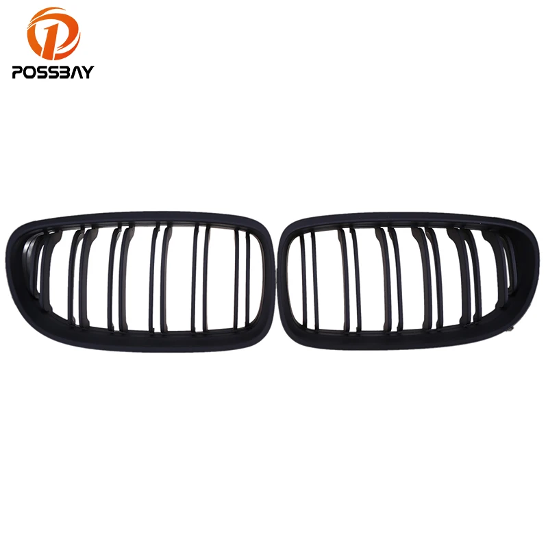 

POSSBAY Matte Black Car Front Grille Grilles Double Slats for BMW 3 Series E90 320i/320xd/323i Sedan 2008/2009-2011 Facelift