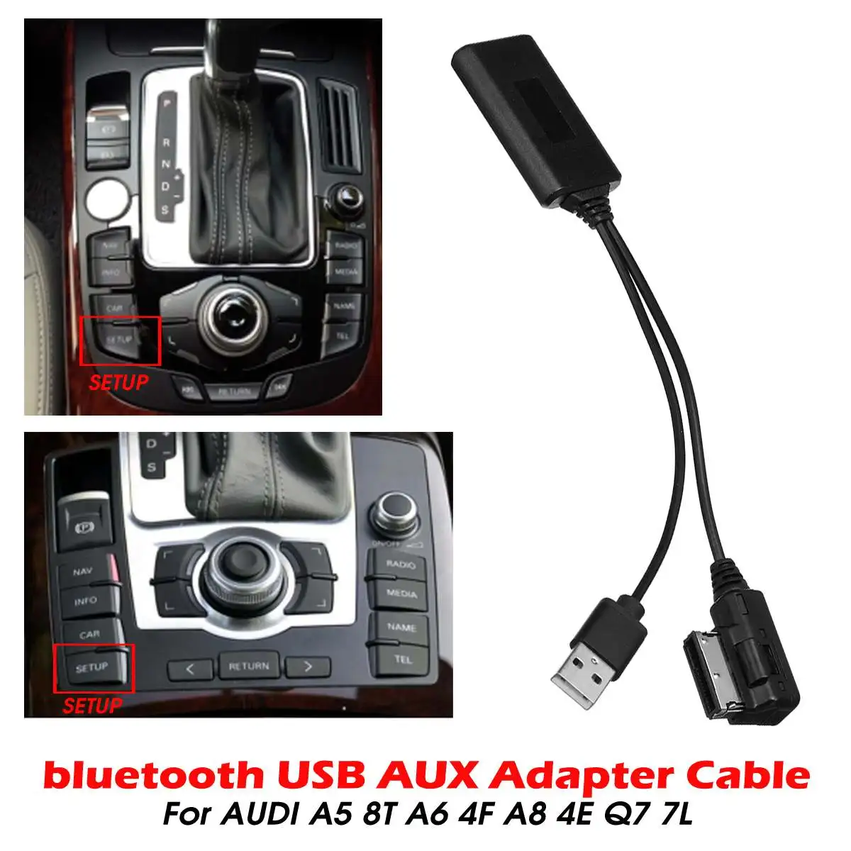 

Car bluetooth 5.0 USB AUX In Adapter Cable Music Audio Receiver Adapter For AUDI A5 8T A6 4F A8 4E Q7 7L for AMI MMI 2G System