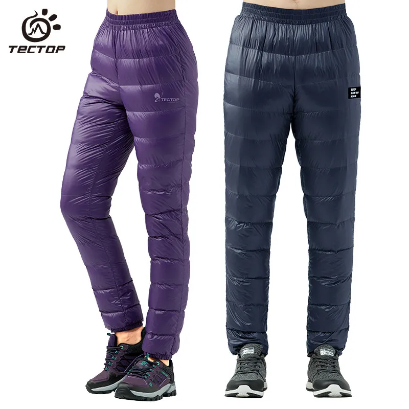 Tectop зимние сверхлегкие брюки на утином пуху для мужчин и женщин мужская верхняя