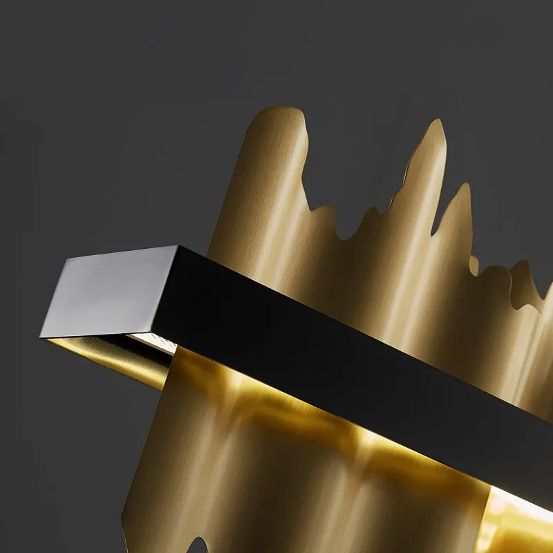 Новая черная/золотая люстра освещение кухонный остров айсберг простой дизайн