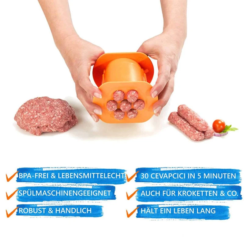 Фото Новый продукт, кухонные инструменты, выдавливатель для мяса, устройство для приготовления мяса, колбасы, хот-догов, Meatball, инструмент для быс... №4