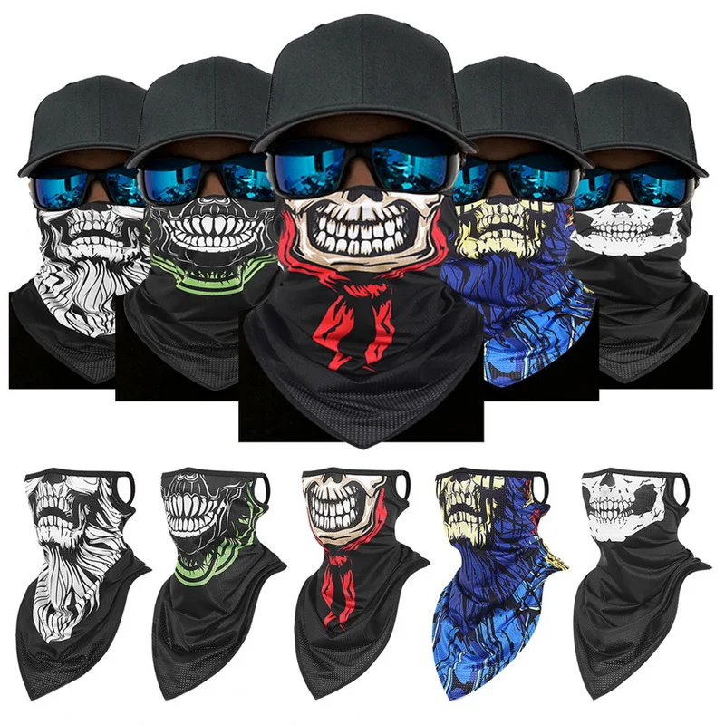 Бандана мужская с 3d черепом защитный головной убор летняя дышащая Балаклава шарф