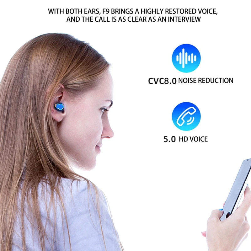 Bluetooth наушники 5 0 Пресс Управление Беспроводной светодиодный Дисплей гарнитура