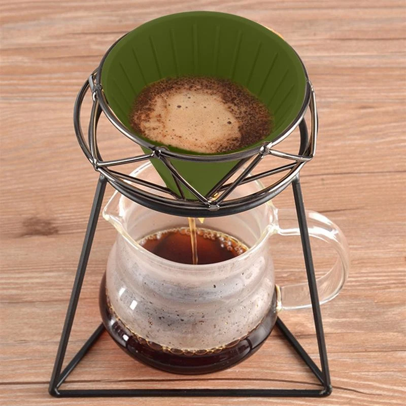 

Reusable Silica Gel Coffee Flter Cup Hand-made Coffee Maker V60 Cone Filter-free Filter Drip Funnel Tea Filter Cup Coffeeware
