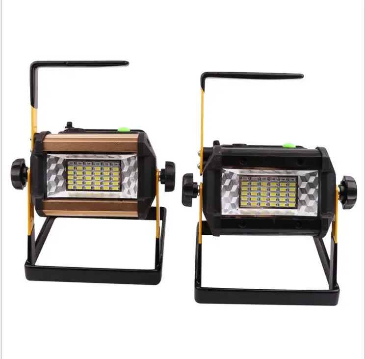 

3Pcs Waterproof IP65 50W LED Floodlight Rechargeable 36LED Flood Light SpotLights Light For Outdoor +4*18650 battery + Charger
