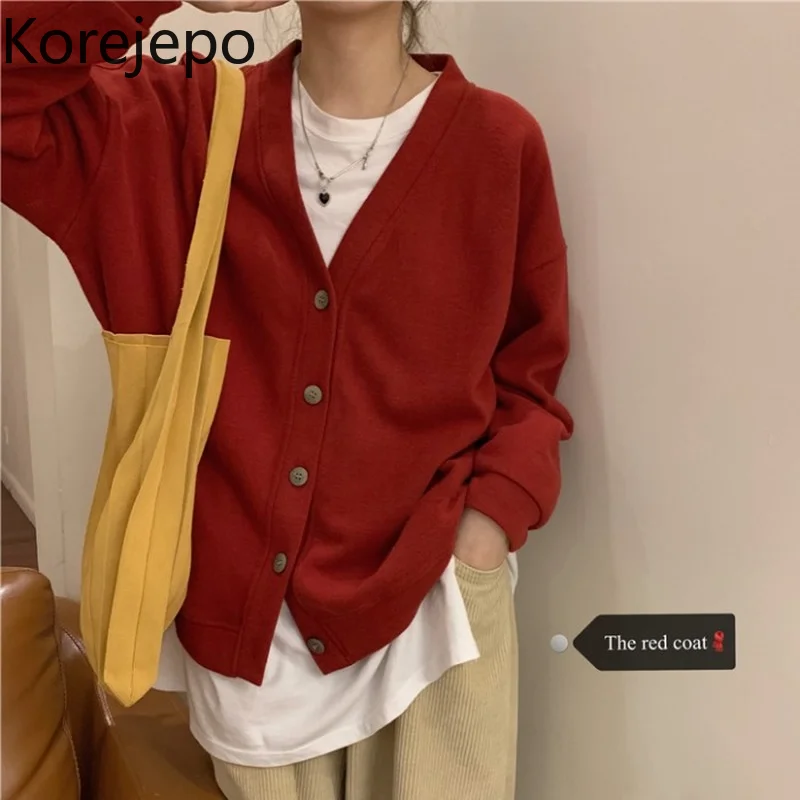 

Женский кардиган на пуговицах, однотонный трикотажный кардиган с длинным рукавом и тонкими пуговицами, в повседневном стиле, осень 2021