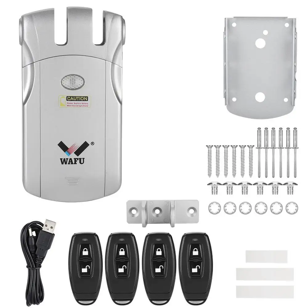 Беспроводной дверной замок со встроенной сигнализацией с дистанционным