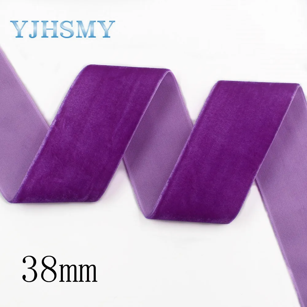 YJHSMY I-19906-2116 38 мм 10 ярдов сплошной цвет Флокирование термопечать grosgrain Свадебные