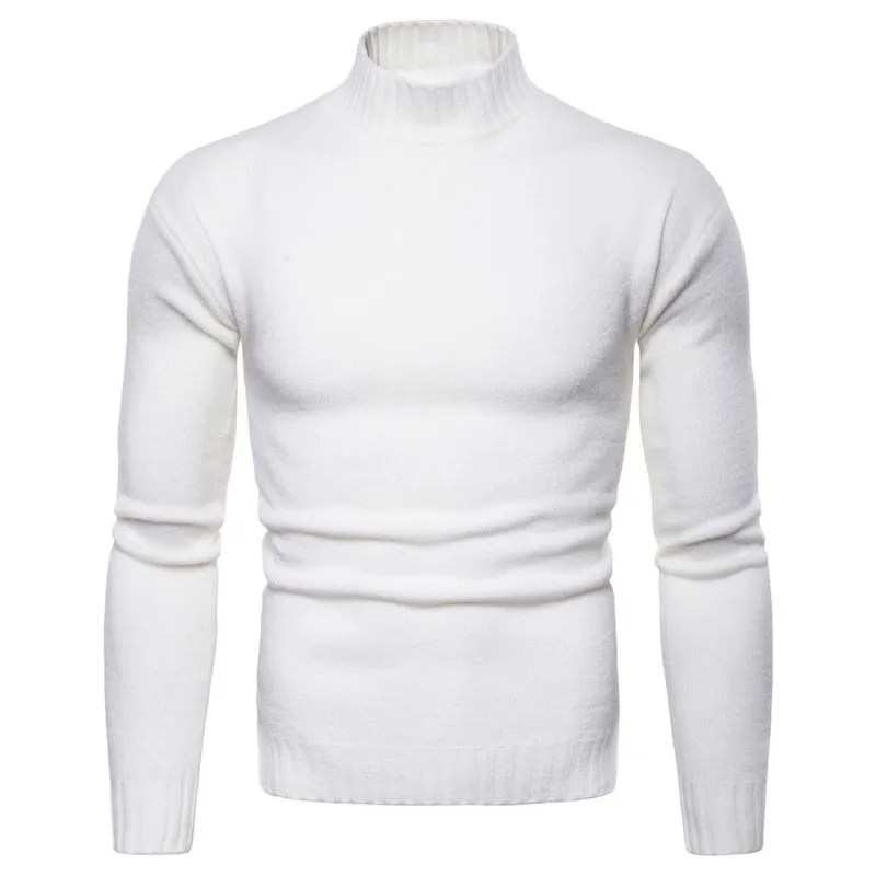 2020 New Winter Warm Man Casual Sweater Fashion Solid Men Turtleneck Pullover Sweaters Slim Fit Male Knitted Plus Size | Мужская одежда