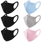 6 шт., однотонная хлопковая Футболка с изображением маски для детей Моющиеся Многоразовые Открытый уход за кожей лица маска дышащий ветрозащитный детская рот маски Mascarillas