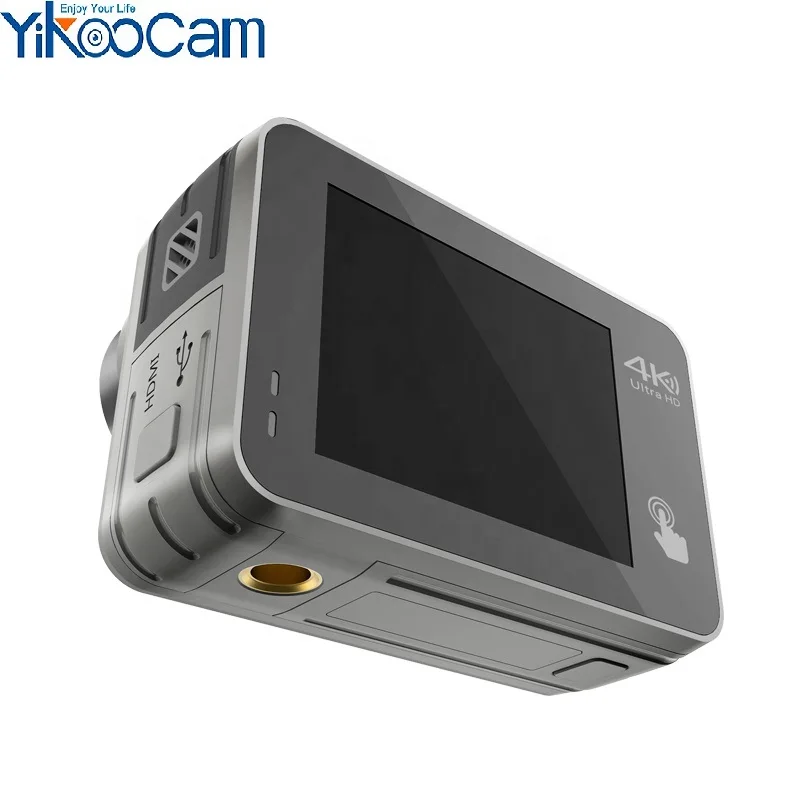للبيع Yikoo OEM عدسة مزدوجة صغيرة حقيقية 4K كاميرا رياضية مقاوم للماء الرياضة EIS واي فاي العمل