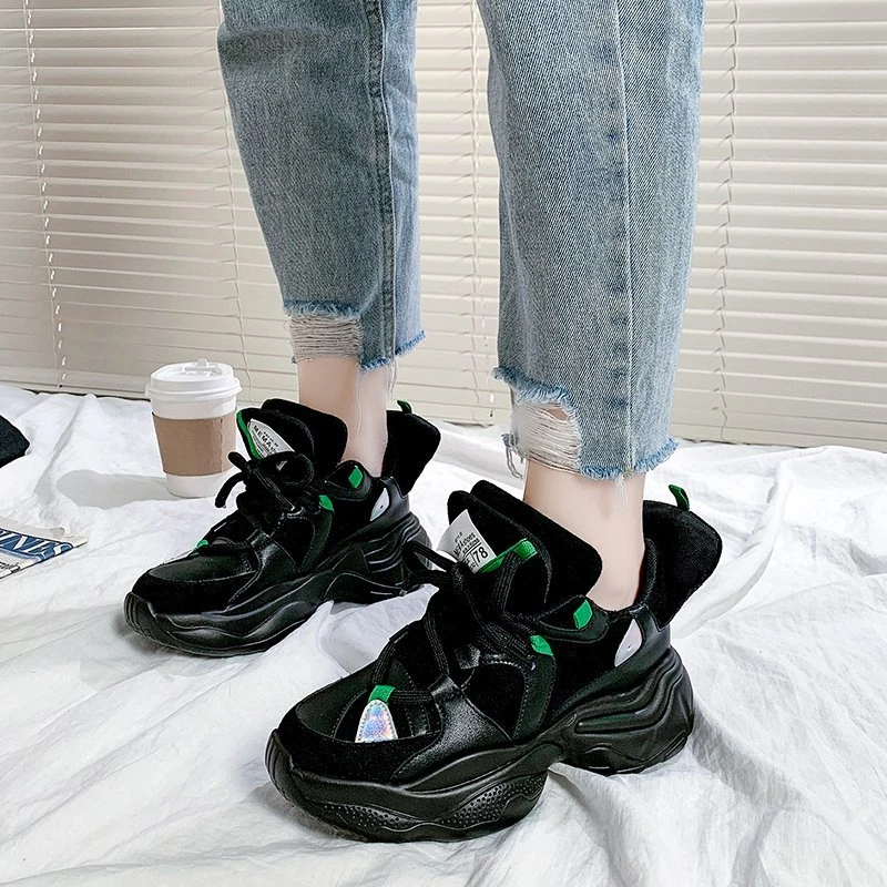 Женские кроссовки на платформе повседневные спортивные толстой