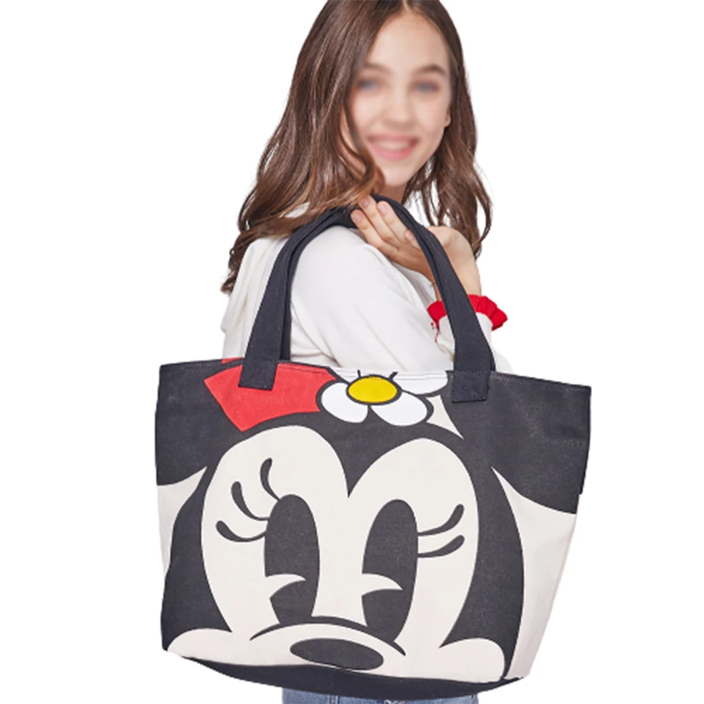 Disney Mickey Minnie Cartoon Bag double-sided Tote Bag Fashion Canvas Handbag Women Shoulder Bag Festival Girl Gifts