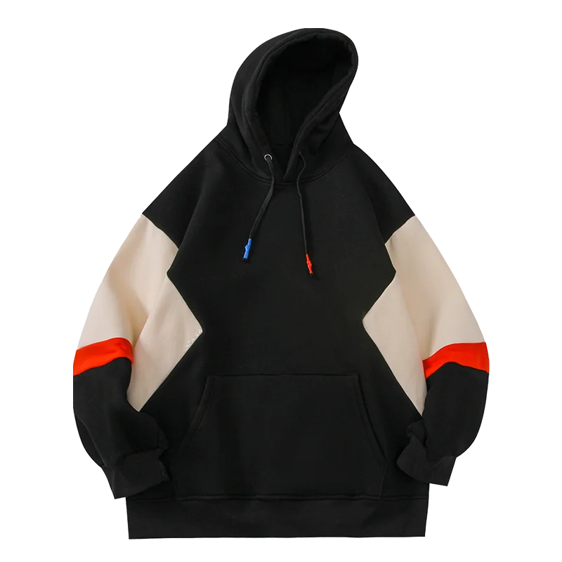 

New hollow men's sports hooded thread stitching sweater hooded jacket