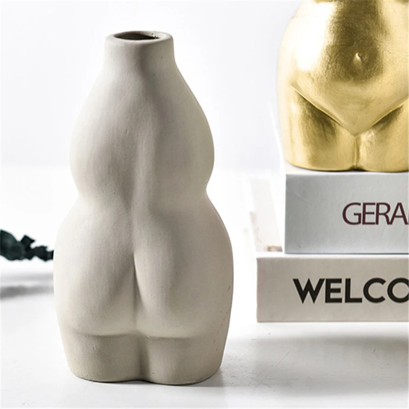 

Ceramics Body Art Flower Vase Nude Female Sculpture Flower Vase Creative Hobby Vase Planting Machine Home Crafts Accessories