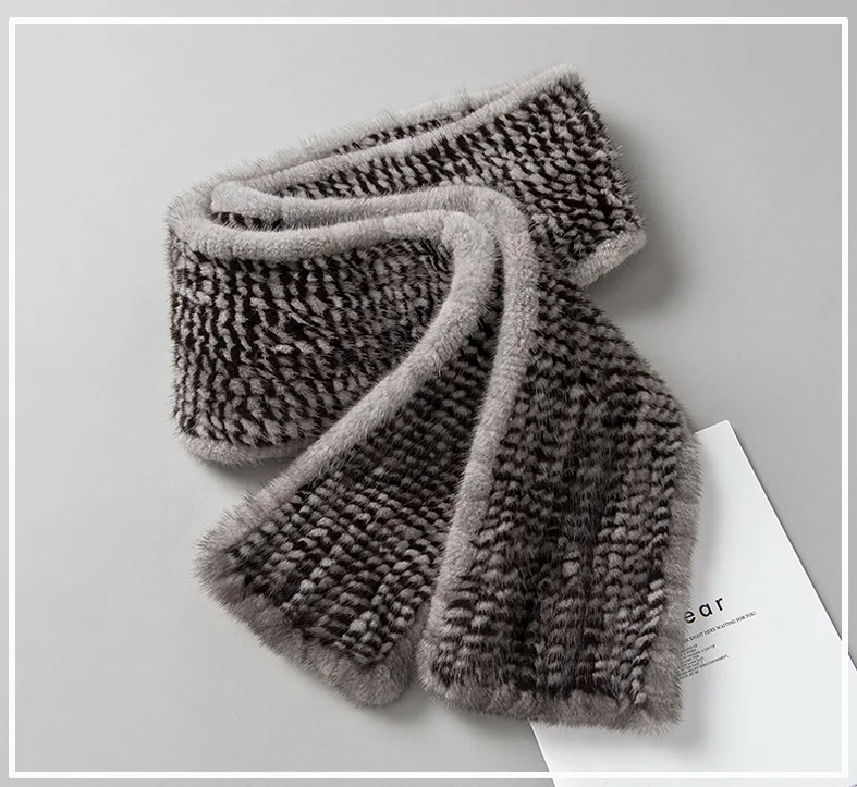 Бесплатная доставка Новый шарф из натурального меха норки мужской вязаный