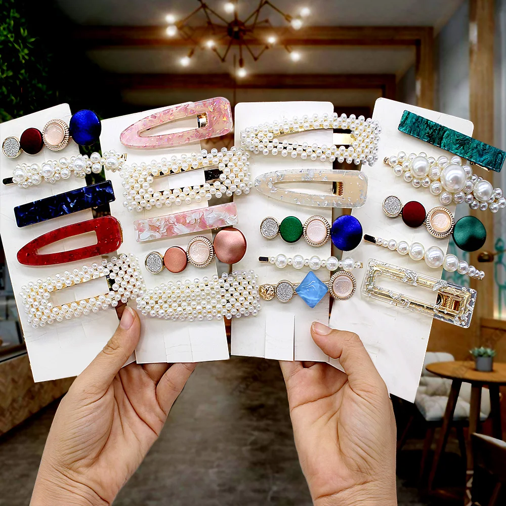 1 комплект из изящных жемчуг заколки для волос ацетата женщин и девочек повязка