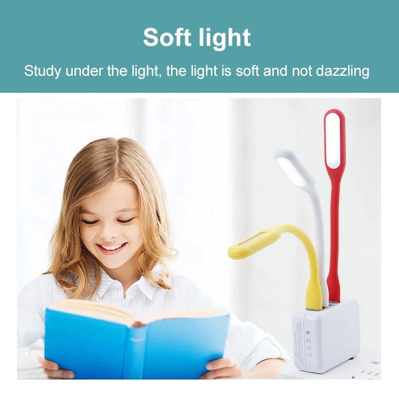 

LED USB night Light Small Desk Table Lamp Energy Saving Eye Protection 360 Degree Bend Read Write Portable For Laptop Computer