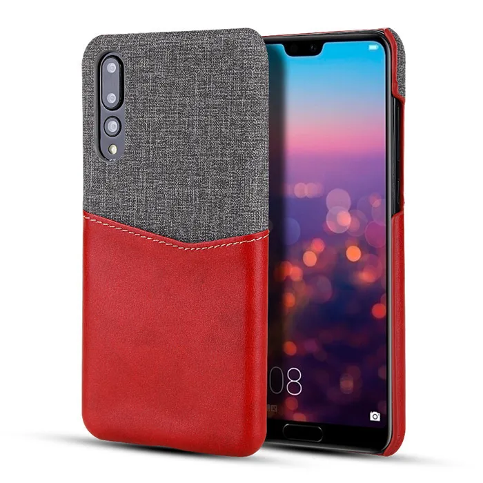 Red Huwei P20 Pro Чехол, Роскошный Кожаный Мягкий тканевый держатель для карт, жесткая задняя крышка для huawei P30 mate 30 20 10 9 Pro Lite чехол Etui - Цвет: Red