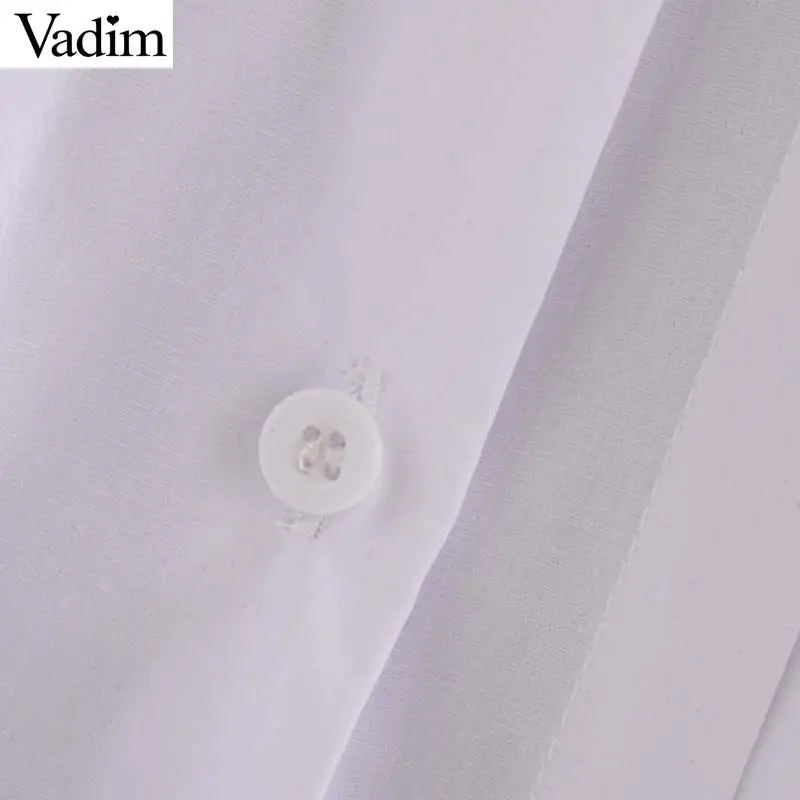 Vadim женские милые белые блузки с оборками длинным рукавом в консервативном стиле