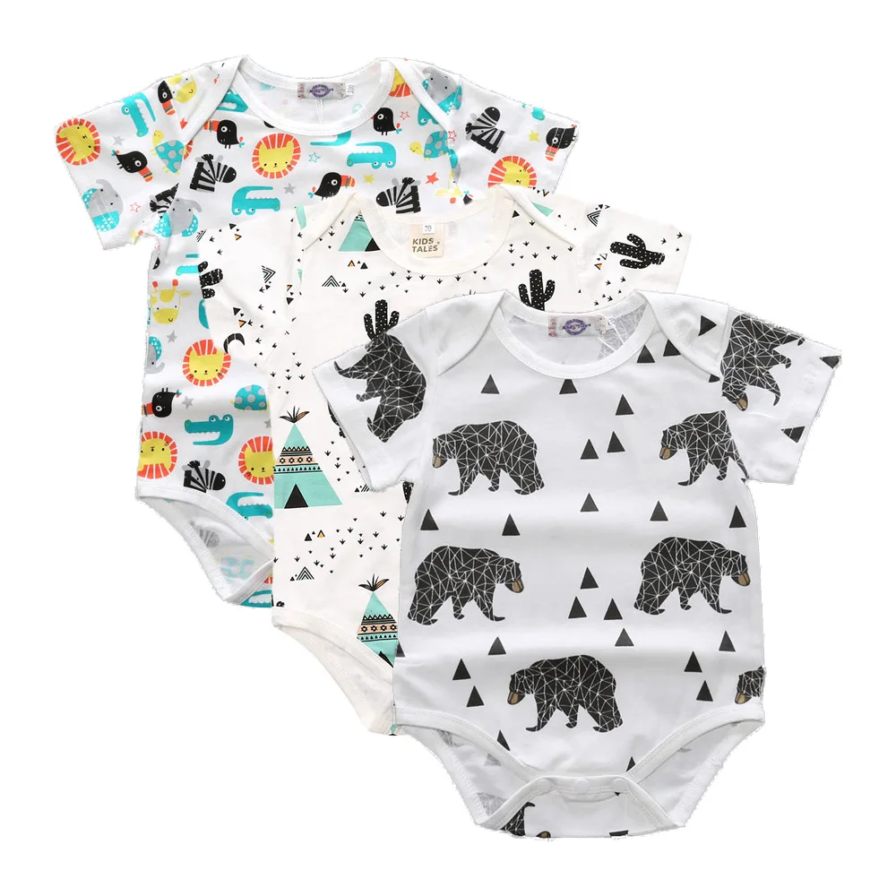 

Одежда для новорожденных, комплект из 3 предметов 2021 Летний Новый комплект для малышей, футболка с короткими рукавами с принтами треугольни...