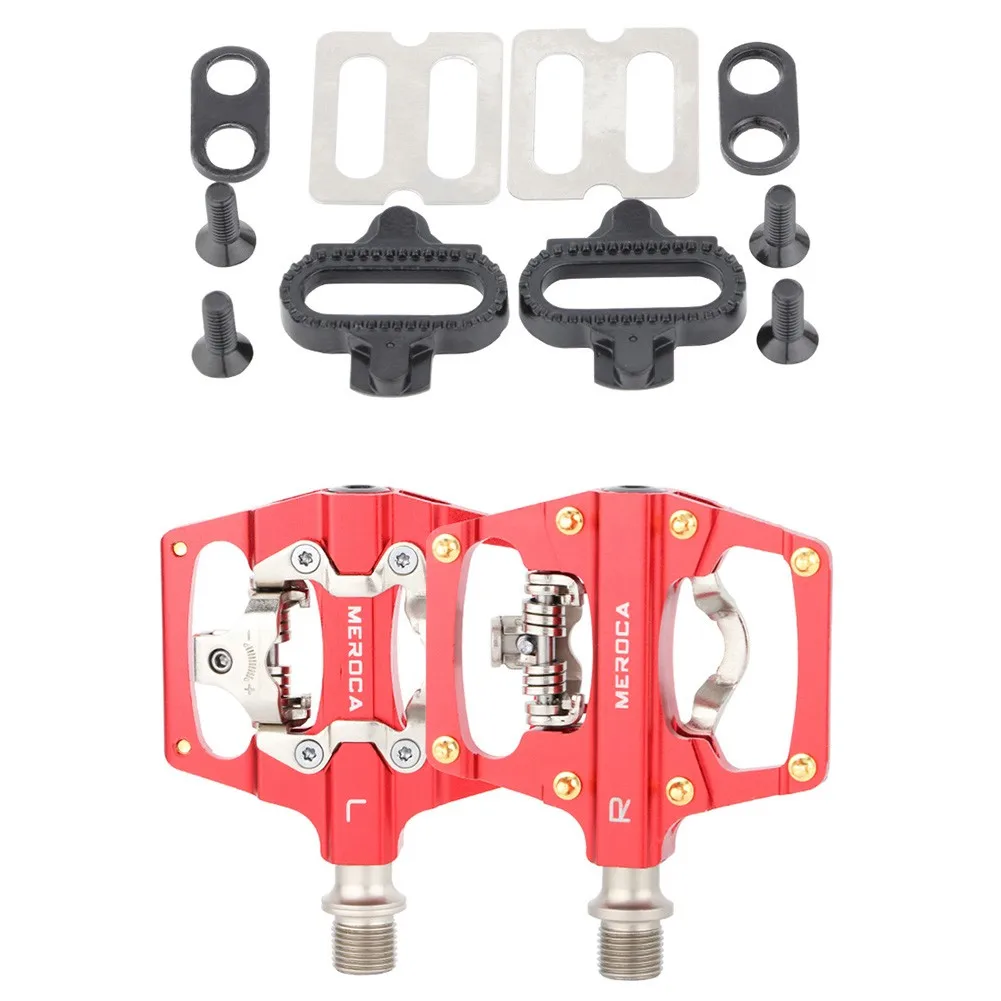

1 Pair MTB Bicycle Lock Pedal Dual-use Self-Locking Pedal Flat Pedals Aluminum Alloy DU Bearing SPD Pedal