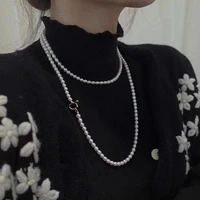 long pearl necklace real freshwater pearl sweater chain vintage pretty fashion gifts for women jewelry 2021