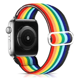 scrunchie strap for apple watch band 40mm 38mm 44mm 42mm bohemia elastic belt solo loop bracelet iwatch 1 2 3 4 5 se 6 free global shipping