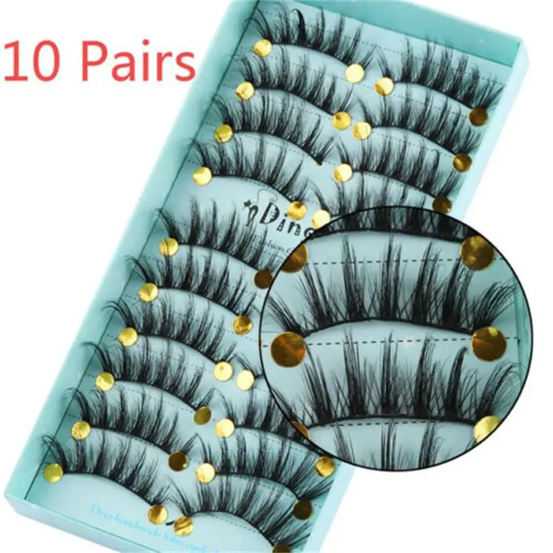 Натуральные длинные накладные ресницы 10 пар искусственные ручной работы для