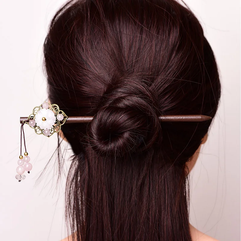 Ретро Цветной Медный цветной глазурью кулон палочки для волос темпераментный