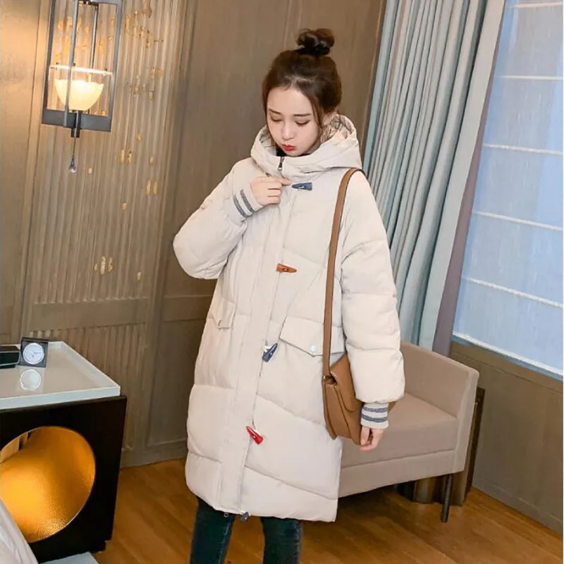 Women's Bomber Jacket 2020 Winter Oversized Loose Cotton Padded Jackets Warm Parkas Long Coats Hooded Women Young's | Женская