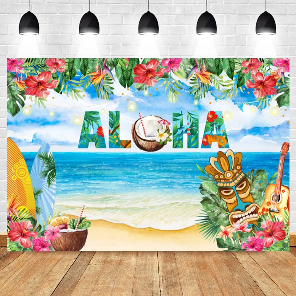 

Фон для фотосъемки Yeele с тропическим изображением алохи, моря, пляжа, дня рождения, Виниловый фон для фотосъемки, реквизит для фотосъемки