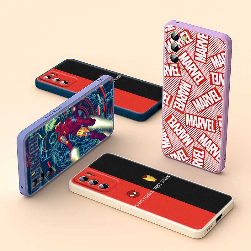 

Avengers Marvel Hero Iron Man For OPPO Reno 6 5 4 3 2 2Z Find X3 X2 Neo Lite Pro Plus 5G Liquid Silicone Soft Cover Phone Case