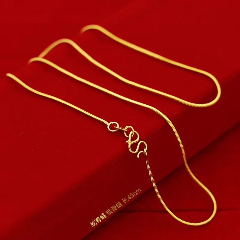 Ожерелье женское из чистого 18-каратного золота свадебная бижутерия Подарочная