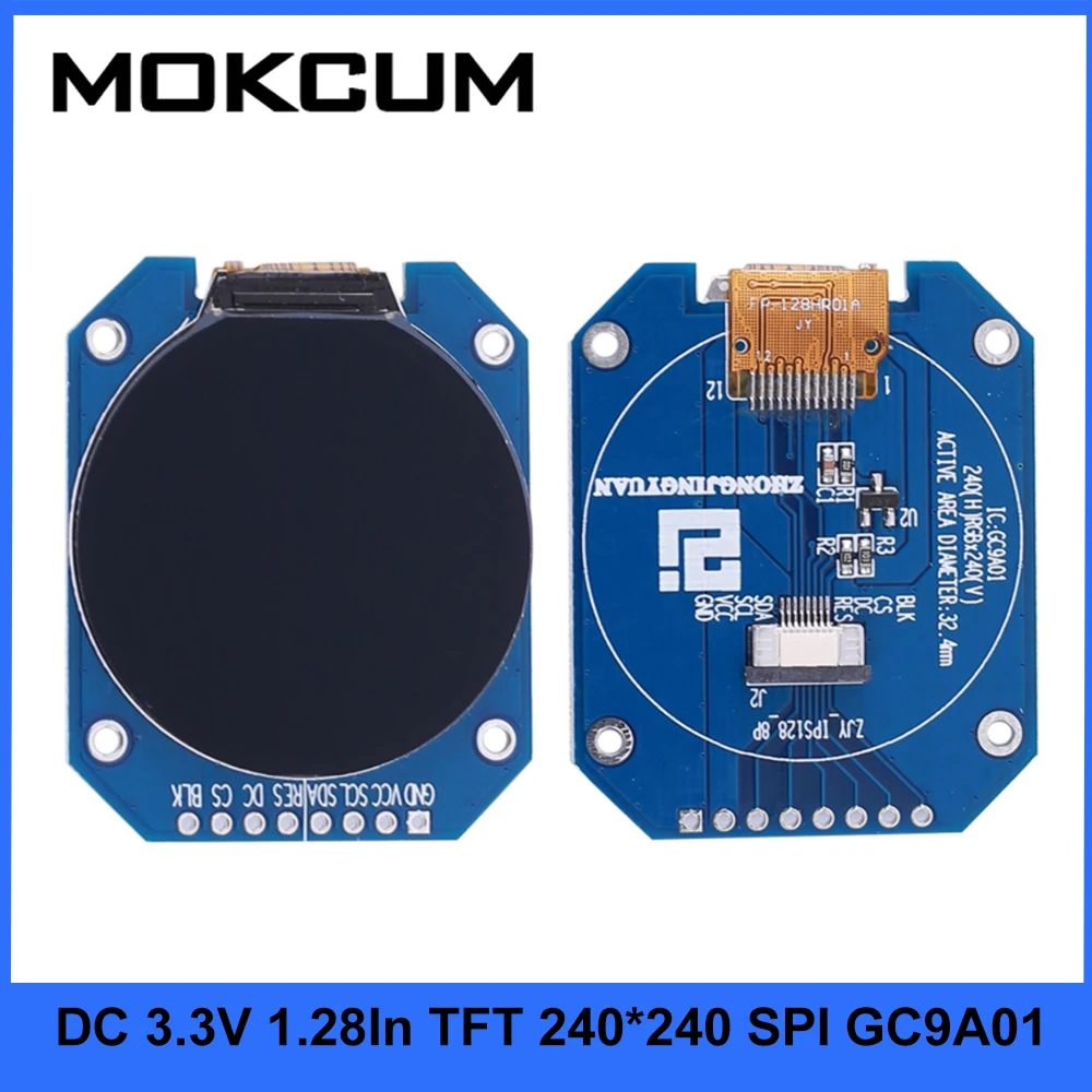 DC 3 V 1 28 дюймов TFT ЖК дисплей Дисплей модуль круглый RGB 240*240 GC9A01 драйвер SPI Интерфейс