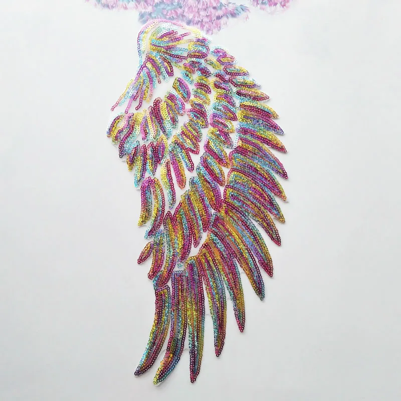 2 звёздочки красочные вышитые аппликации в виде крыльев патчи с блестками для