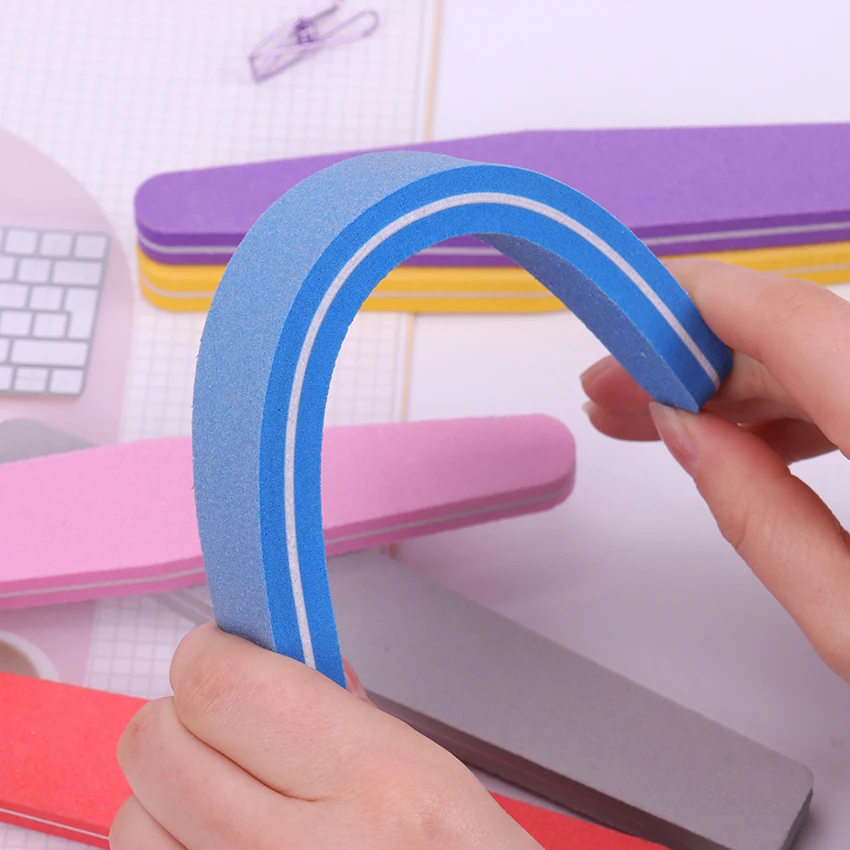 5PCS Nail Files For Manicure 100/180 Sponge Sanding Buffer Block Nails File Buffs Buffing Care Tool | Красота и здоровье