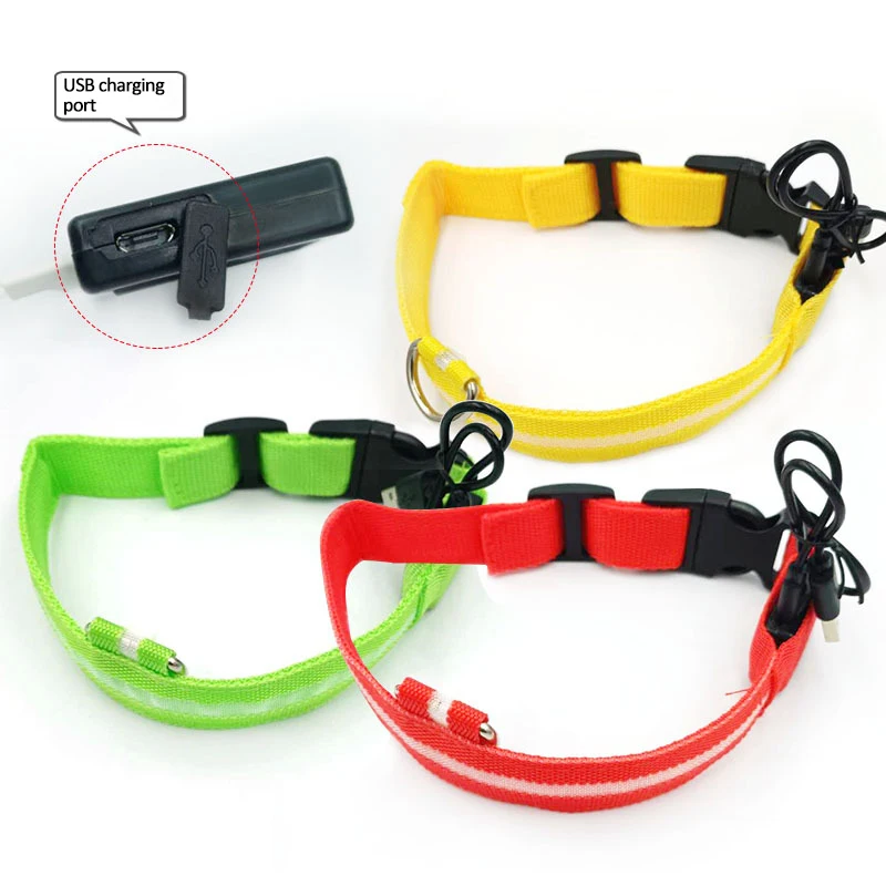 

Led Dog Collar USB Charging/Bettery Anti-Lost/Avoid Car Accident Collar for Dogs Dogs Luminous Fluorescent Collars Pet Supplies