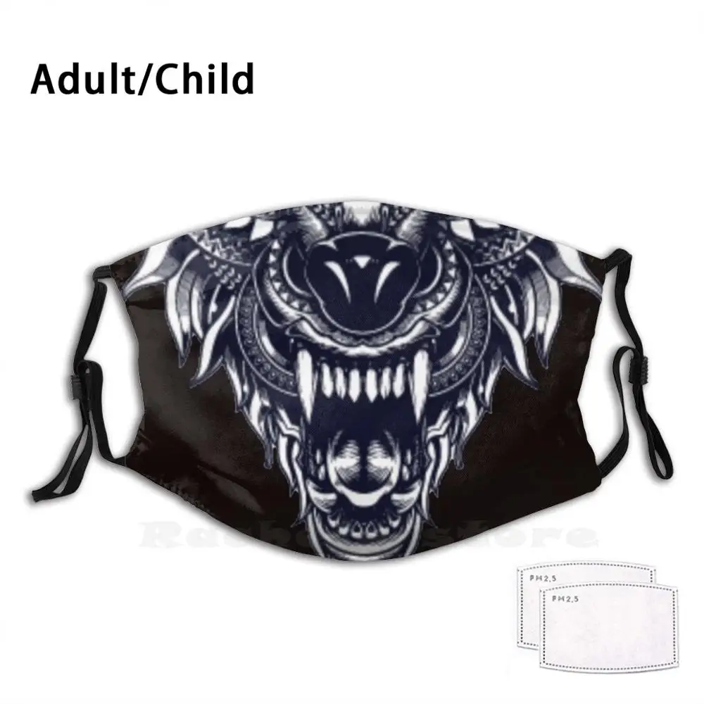 

Wolf, The Leader Of The Angry Mountain Print Washable Filter Anti Dust Mouth Mask Wolf Mystical Animals Husky Dog Wolf Graphic