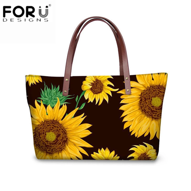 FORUDESIGNS принтом в виде цветов подсолнуха 3D сумки мессенджеры 2 шт./компл. роскошные